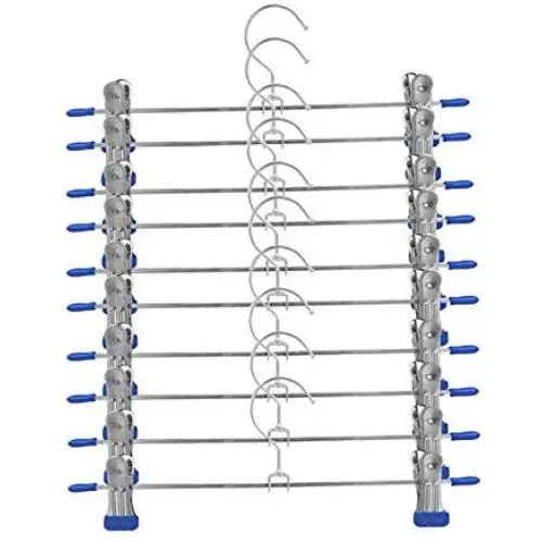 20 Pcs Stainless Steel Trouser Hanger Rack Coat Pants Skirt Hangers Clothes Stand Holder with 2 Adjustable Non-Slip Clips 28cm 20 Pcs Stainless Steel Trouser Hanger Rack Coat Pants Skirt Hangers Clothes Stand Holder with 2 Adjustable Non-Slip Clips 28cm
