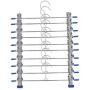 20 Pcs Stainless Steel Trouser Hanger Rack Coat Pants Skirt Hangers Clothes Stand Holder with 2 Adjustable Non-Slip Clips 28cm