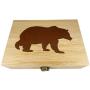 Bamboo Wood Hinged Cigar Storage Stash Boxes -8.5 x 6 x 2.5 Inches (Bear)