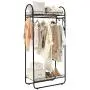 LANGRIA Compact Free-Standing Garment Rack Made of Sturdy Iron with Spacious Storage Space, 2 Shelves, 1 Clothes Hanging Rod, Heavy Duty Clothes Organizer for Bedroom, Entryway (Black) LANGRIA Compact Free-Standing Garment Rack Made of Sturdy Iron with Spacious Storage Space, 2 Shelves, 1 Clothes Hanging Rod, Heavy Duty Clothes Organizer for Bedroom, Entryway (Black)