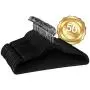 Elama Home Black 50 Piece Set of Velvet Slim Profile Heavy Duty Felt Hangers with Stainless Steel Swivel Hooks
