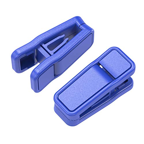 Plastic Slim-line Finger Clip Black Hanger Clips (60, Blue)