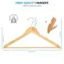 High-Grade Wooden Suit Hangers with Non Slip Pants Bar -Smooth Finish Solid Wood Coat Hanger with 360° Swivel Hook and Precisely Cut Notches for Camisole,  Jacket, Pant, Dress Clothes Hangers (20 Pack)