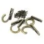 ALIMITOPIA 20pcs Metal Hook with 20pcs Screw,Mini Size Antique Bronze Tone Door Wall Mounted Hook Hanger