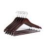 Quality Hangers Wooden Hangers Beautiful Sturdy Suit Coat Hangers with Locking Bar Mahogany (5)