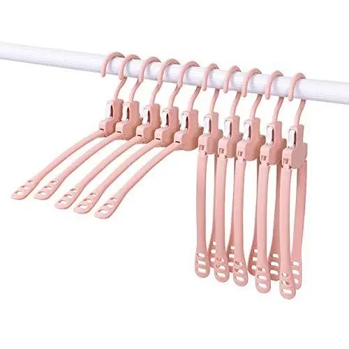 EvaroFly Multipurpose Stretch Folding Hanger, Save Space Storage Clothes Hanger, Household Travel Camping -Pink 41x17cm EvaroFly Multipurpose Stretch Folding Hanger, Save Space Storage Clothes Hanger, Household Travel Camping -Pink 41x17cm