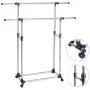 Super buy HEAVY DUTY DOUBLE ADJUSTABLE PORTABLE CLOTHES HANGER ROLLING GARMENT RACK RAIL Super buy HEAVY DUTY DOUBLE ADJUSTABLE PORTABLE CLOTHES HANGER ROLLING GARMENT RACK RAIL