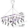 Bojly Drying Hanger Rack Foldable Clip and Laundry for Drying Clothes Socks Towels Lingerie Underwear Purple