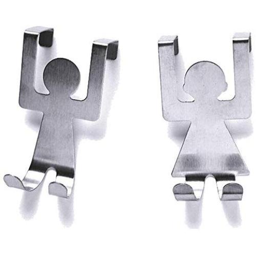 CAIYCAI 2Pcs Stainless Steel Over Door Tableware Hooks Kitchen Cabinet Drawer Clothes Holder Hanger Home Storage