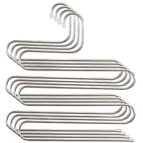 5pcs Multi Pants Hangers Rack for Closet Organization,Stainless Steel S-Shape 5 Layer Clothes Hangers for Space Saving Stora 5pcs Multi Pants Hangers Rack for Closet Organization,Stainless Steel S-Shape 5 Layer Clothes Hangers for Space Saving Stora