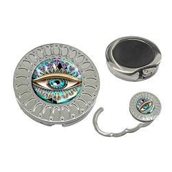 Sonva Purse Hanger Folding Handbag Hook - Evil Eye Table Hook Folding Bag Desk Hanger Foldable Holder