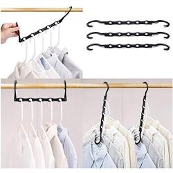 10pcs Random Color Multi-Function Magic Hanger Home Bedroom Folding Clothes Hanger Fast Drying Storage Rack Cabinet Closet Space Saver Hanger