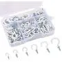 160Pcs 6 Sizes Cup Hooks Kit,Vinyl Coated Ceiling Hooks Screw-in Wall Hooks Plant Hooks Kitchen Hooks,Cup Hooks Great for Indoor & Outdoor Use(1/2'', 5/8'', 3/4'', 7/8'', 1, 1-1/4'')