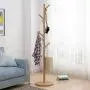 Iusun Coat Rack Stand Tree Hall Tree Entryway Storage Shelf Wood Look Accent Furniture for Clothes Hat Bag Hanger Floor Bedroom Multi-Function Simple Clothes Rack-Ship from USA