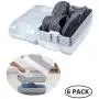 YEAVS 6 Pack Shoe Organizers, Clear Plastic Shoe Racks for Closets and Entryway, Shoes Containers Stackable, Shoe Storage Boxes with Lids for Sneakers (Light Blue) YEAVS 6 Pack Shoe Organizers, Clear Plastic Shoe Racks for Closets and Entryway, Shoes Containers Stackable, Shoe Storage Boxes with Lids for Sneakers (Light Blue)