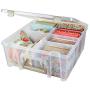 ArtBin 6990AB Super Satchel Compartment Boxes - Clear, Art and Craft Supplies Boxes with Removable Dividers, Secure Latches, Handles