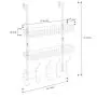 Over The Door Hook 2 Baskets & 5 Hooks Steel Storage Shelf Decorative for Office Home, Storage Organizer Rack for Coat Towel, Jewelry (White) Over The Door Hook 2 Baskets & 5 Hooks Steel Storage Shelf Decorative for Office Home, Storage Organizer Rack for Coat Towel, Jewelry (White)
