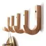 WINGOFFLY Decorative Wooden Hanging Coat Hat Hooks Modern Clothes Wall-Mounted Hanger Rack for Room Decor, Nature