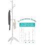Vlush Rubber Wood Coat Rack Free Standing, 11 Hooks Hallway/Entryway Coat Hat Tree Coat Hanger for Clothes, Suits, Accessories, White
