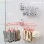 ETbotu Bathrooms Hanger Rack Clothespin Portable Multifunctional Hanging Drying Rack for Home Kitchen Travel Storage Pink 4816.81.5cm ETbotu Bathrooms Hanger Rack Clothespin Portable Multifunctional Hanging Drying Rack for Home Kitchen Travel Storage Pink 4816.81.5cm