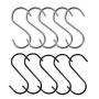 10 Pack S Shaped Hooks Stainless Steel Metal Hangers Hanging Hooks for Kitchen, Work Shop, Bathroom, Garden