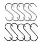 10 Pack S Shaped Hooks Stainless Steel Metal Hangers Hanging Hooks for Kitchen, Work Shop, Bathroom, Garden