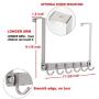 Dseap Over The Door Hook Hanger, Over The Door Towel Rack, for Coat Clothes Hat Towel Bathroom, Chromed, 2 Packs