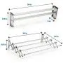 AERO W Space Saver Racks Stainless Steel Wall Mounted Collapsible Laundry Folding Clothes Drying Rack 60 Pound Capacity 22.5 Linear Ft Clothesline AERO W Space Saver Racks Stainless Steel Wall Mounted Collapsible Laundry Folding Clothes Drying Rack 60 Pound Capacity 22.5 Linear Ft Clothesline