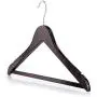 HANGERWORLD 10 Mahogany 17.7inch Wooden Notched Coat Clothes Garment Non Slip Inlaid Pants Bar Hangers HANGERWORLD 10 Mahogany 17.7inch Wooden Notched Coat Clothes Garment Non Slip Inlaid Pants Bar Hangers