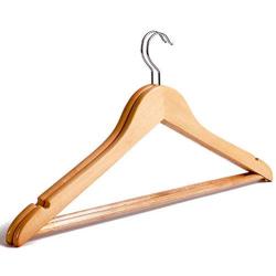 Clothes Hangers, Wooden Hangers,(20 Pack) Premium Heavy Duty Wooden Coat Hangers with Trouser Bar,Precisely Cut Notches,Extra Smooth Finish,Ideal for Home and Shops - Space Saving Solution