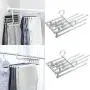 Partm Multi Layers Hanger Wardrobe Organizer, Trouser Hangers Space Saving S-Type Clothes Pants Hangers Non-Slip Closet Organizer for Scarfs Jeans Clothes Trousers Towels
