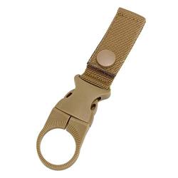 Multifunction Molle Webbing Backpack Hanger Hook Carabiner Water Bottle Camping Hike Buckle Hook Holder Travel Kit Tool Clip-Khaki