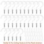 Paxcoo Ceiling Hooks, 25Pcs Cup Screw Hook Holders for Hanging, Screw in Mug Hooks with 25 Pcs Plastic Drywall Anchors for Plant Hangers and Cups