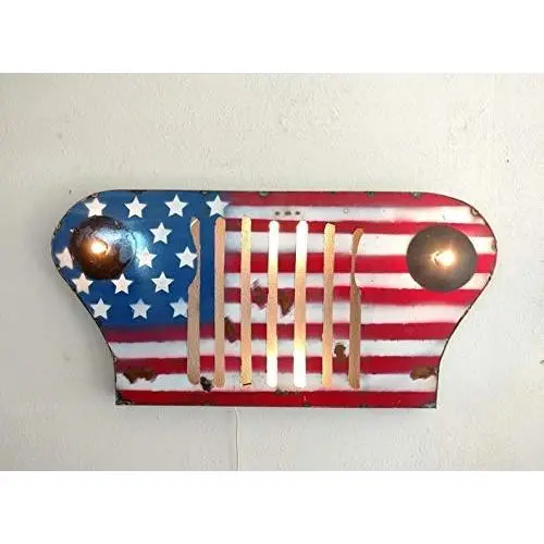 Jeep style sign - car grill wall hanger jeep style grill - man cave decor - restaurant decor - bar decor - custom signs - light up grill Jeep style sign - car grill wall hanger jeep style grill - man cave decor - restaurant decor - bar decor - custom signs - light up grill