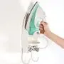 MOOUS Electric Iron Holder Wall Mounted Ironing Board Hanger Hook Ironing Holder Rack Space Saving for Hotel Home Bathroom RVs Campers Apartments(White)