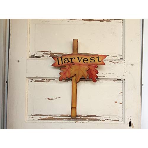 Melrose Fall Decor - Harvest Leaves Metal Wreath Door Hanger
