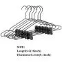 Metal Wire Clothes Hangers Adjustable Clips, Non Slip Space Saving Multifunction for Pants Sweater Jackets Shirts Scarfs Sling Clothes-Black 20-Pack