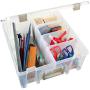 ArtBin 6990AB Super Satchel Compartment Boxes - Clear, Art and Craft Supplies Boxes with Removable Dividers, Secure Latches, Handles