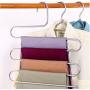 5 Layers S Shape Multifunctional Clothes Hangers Pants Storage Hangers Cloth Rack Multilayer Storage Cloth Hanger 5PC
