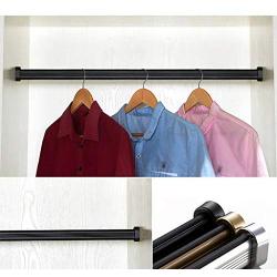 Floating Shelves Non-Slip Silent Clothes Hanger Dormitory Clothes Rod Closet Hardware Closet Pole Clothing Finishing Rack, Adjustable Width Industrial Wall Frame (Color : Silver, Size : 70CM)