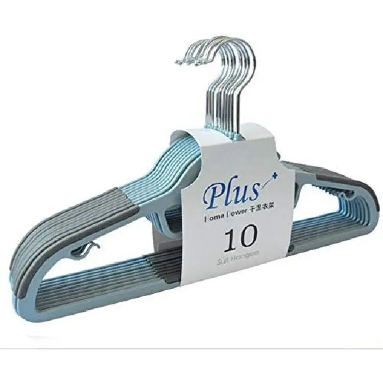 HMLifestyle-Heavy Duty Extra Wide Plastic Clothes Hangers Velvet Non-Slip  Durable Adult Clothes Thin Hangers