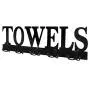 MyGift Black Metal Towels Design Wall Mounted 5 Dual-Hook Towel Hanger Rack for Bathroom or Kitchen