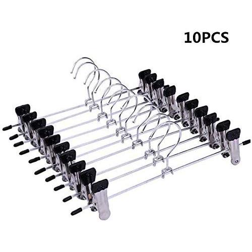 10PCS Stainless Steel Trousers Rack Clip Anti-Slip Clothespin Pants Clamp Clothes Hanger 10PCS Stainless Steel Trousers Rack Clip Anti-Slip Clothespin Pants Clamp Clothes Hanger