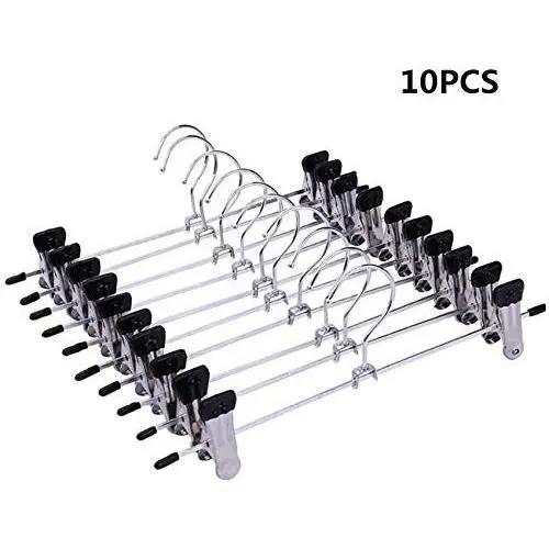 10PCS Stainless Steel Trousers Rack Clip Anti-Slip Clothespin Pants Clamp Clothes Hanger 10PCS Stainless Steel Trousers Rack Clip Anti-Slip Clothespin Pants Clamp Clothes Hanger