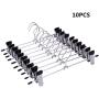 10PCS Stainless Steel Trousers Rack Clip Anti-Slip Clothespin Pants Clamp Clothes Hanger 10PCS Stainless Steel Trousers Rack Clip Anti-Slip Clothespin Pants Clamp Clothes Hanger