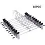 10PCS Stainless Steel Trousers Rack Clip Anti-Slip Clothespin Pants Clamp Clothes Hanger 10PCS Stainless Steel Trousers Rack Clip Anti-Slip Clothespin Pants Clamp Clothes Hanger