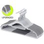 TIMMY Plastic Hangers 50 Pack Heavy Duty Dry Wet Clothes Hangers with Non-Slip Pads Space Saving 0.2" Thickness Super Lightweight Organizer (Renewed)
