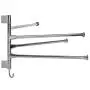 MyGift Wall Mounted Stainless Steel Swivel Towel Bar with 4 Swing Arm Hand Towel Drying Rack