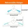 Da Jia 20 Pcs Adjustable Multi-Functional Plastic Anti-Slip Telescopic Clothes Hanger Drying Storage Hanging Rack for Kids and Adults