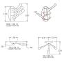 Leyden TM Three Foldable Arms Coat Hook Three Towel/Clothes Hanger for Bathroom Kitchen Wall Mount Brushed Nickel, 2 Pieces